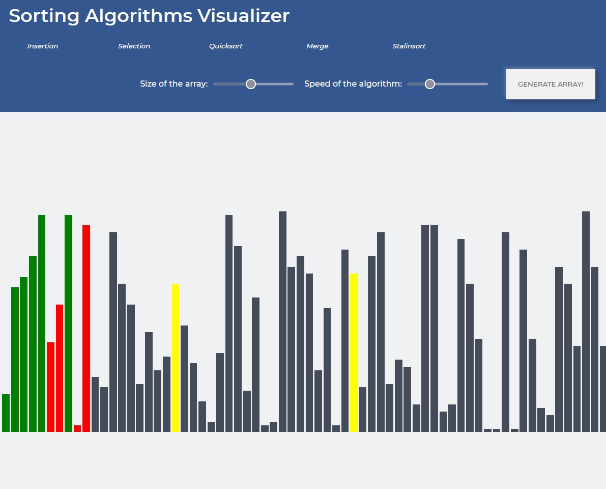 Image of a sorting algorithms visualizer